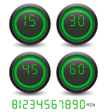 Set of digital timer clipart