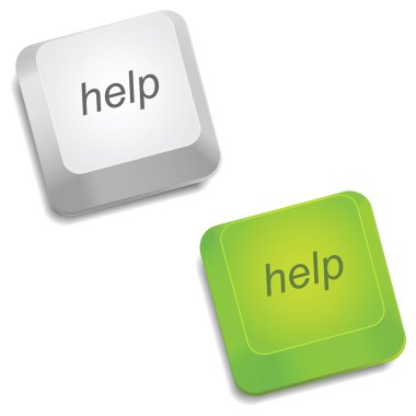 Realistic button help clipart