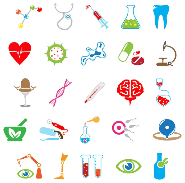 Kolorowe ikony medyczne — Wektor stockowy