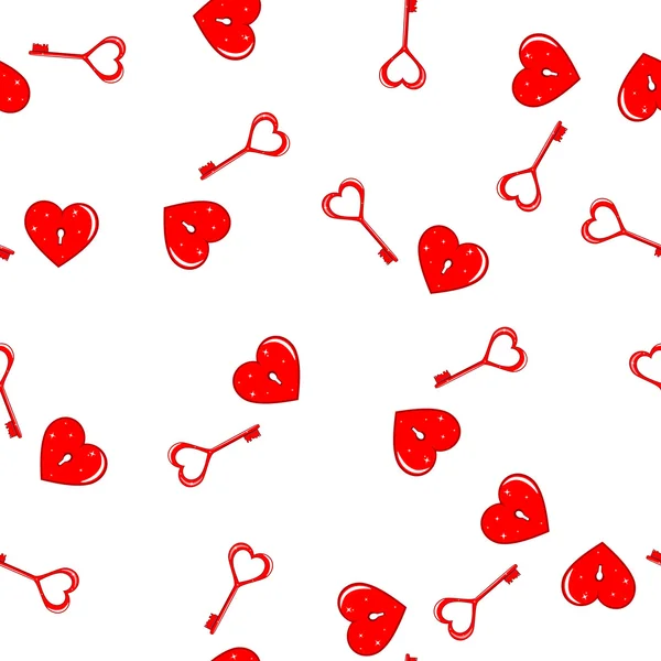Coeur avec une clé transparente — Image vectorielle