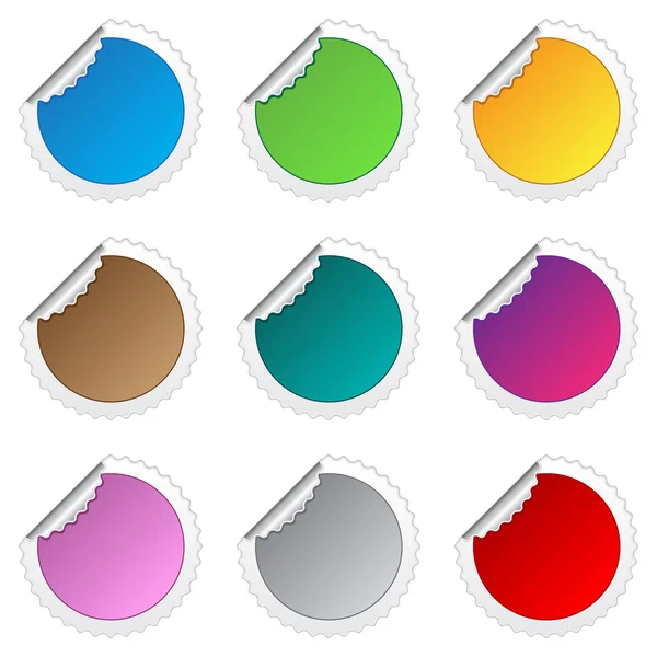Zigzag gekleurde stickers — Stockvector