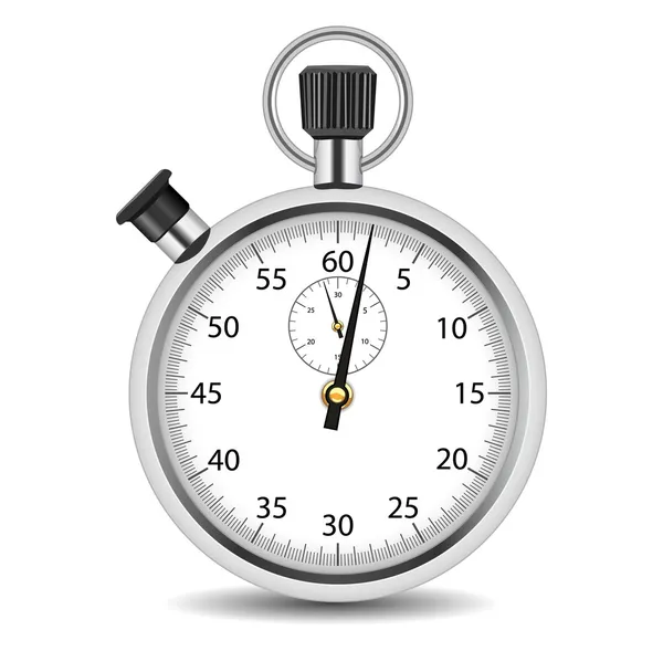 Analog stopwatch on a white background — Stock Vector