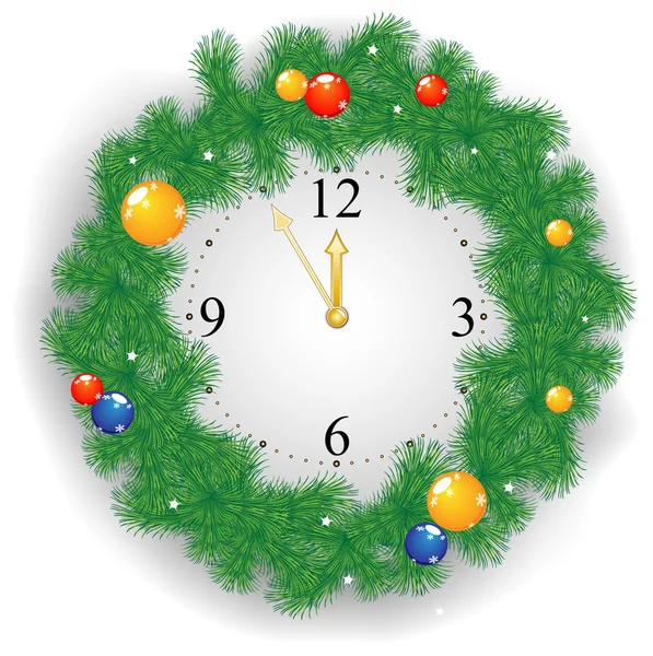クリスマスの時計 — ストックベクタ