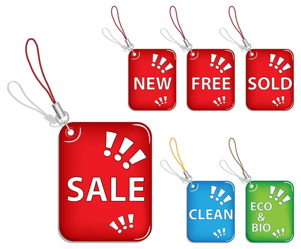 Sale tags trinkets — Stock Vector