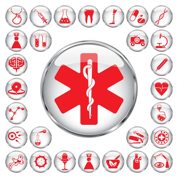 30 icone mediche — Vettoriale Stock