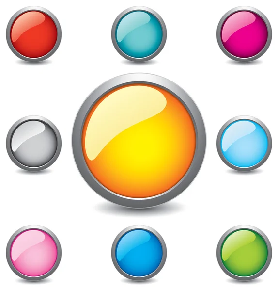 Glossy Button — Stock Vector