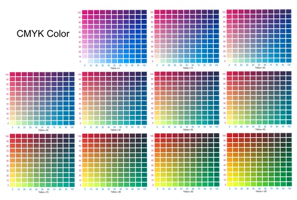 Afdrukken van kleuren instellen met tien procent — Stockfoto