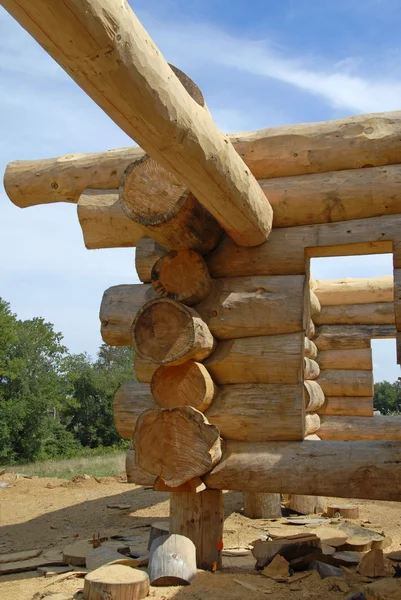 Log Home Construction — Stock Photo, Image