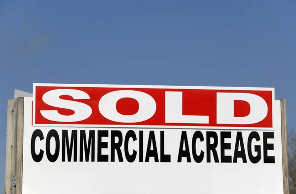 SOLD - Commercial Acreage Sign — Stock Photo, Image