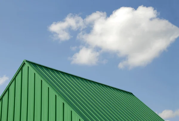 Zöld fém tető — Stock Fotó