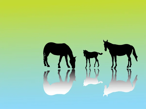 Mała Grupa konia — Wektor stockowy