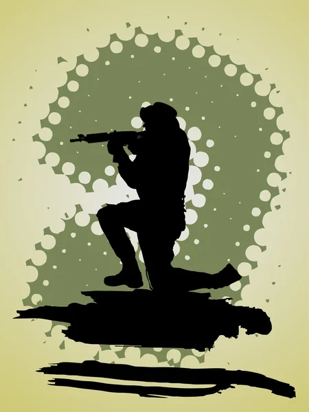 Soldat avec fusil — Image vectorielle