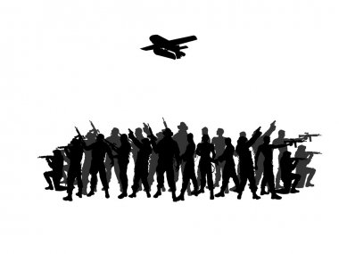 Group soldiers-silhouette clipart