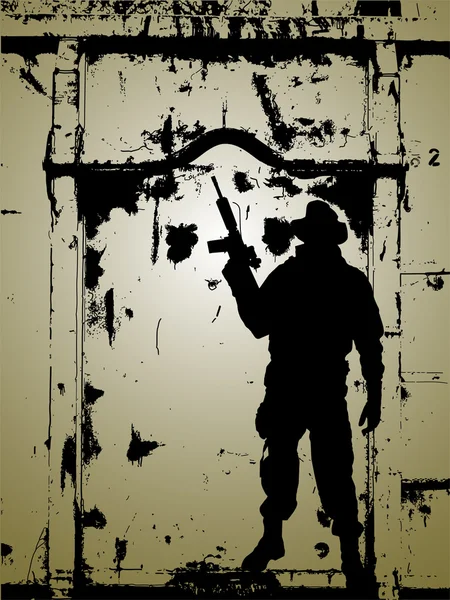 Silhouette de soldat — Image vectorielle