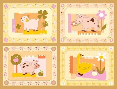 Cheerful animals clipart