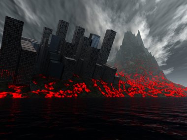 2012 Destruction Of City By Lava clipart