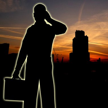 Businessman City Silhouette clipart