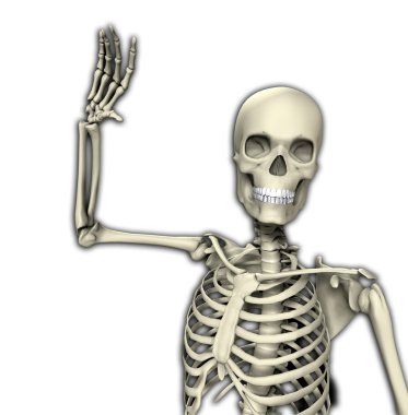 Skeleton Waving clipart