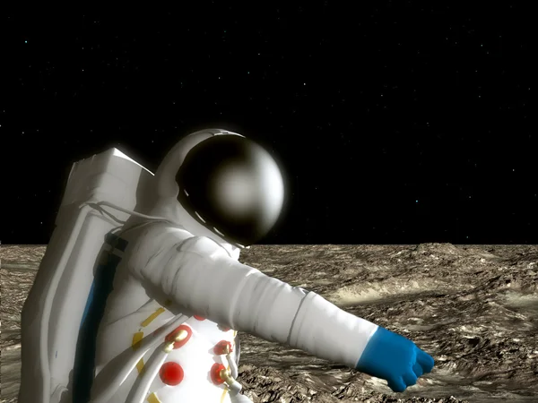 Kosmonauta na księżycu — Zdjęcie stockowe