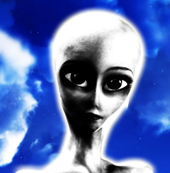 Big Eyed Alien — Stockfoto