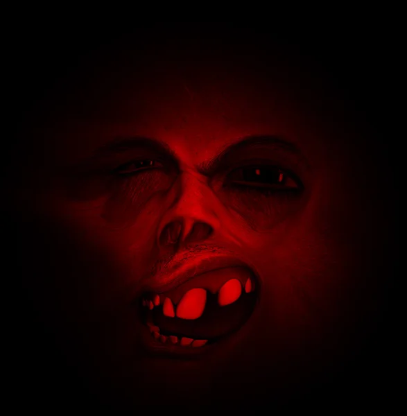 Vreselijke Halloween gezicht met slechte tanden — Stockfoto