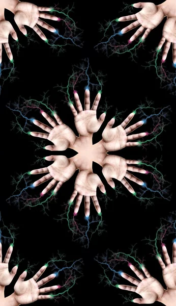 Fulmine Fingers Tile Pattern — Foto Stock