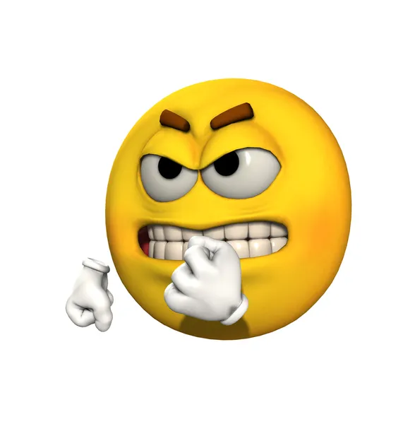 Angry Emoticon Swearing Isolated White Background Bad Mouth Emoji ...