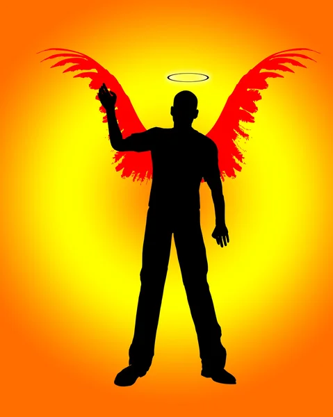 Silhouetted Angel — Stock Photo, Image