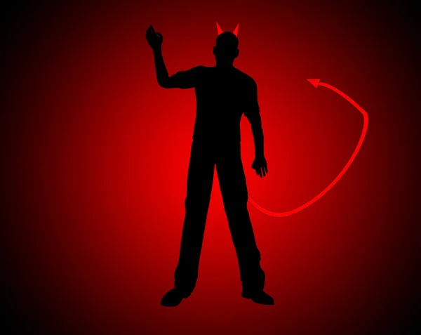 Silhouetted Devil — Stock Photo, Image