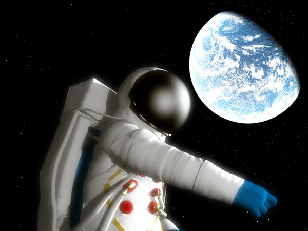 Astronauta con planeta alienígena — Foto de Stock