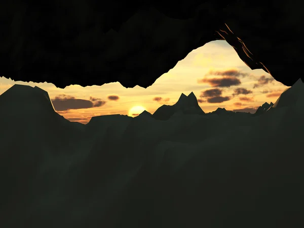 Unterirdische Höhle mit Himmel — Stockfoto