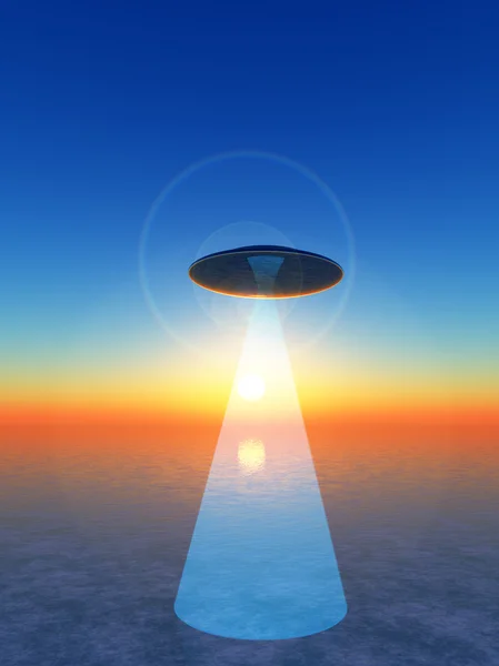Zonsopgang ufo — Stockfoto