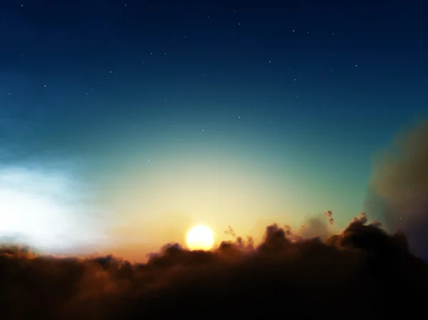 Lumina soarelui peste nori — Fotografie, imagine de stoc