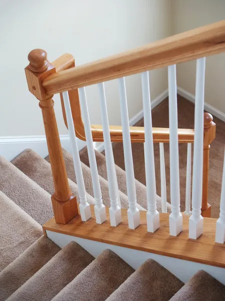 Halı kaplı merdivenleri dikey