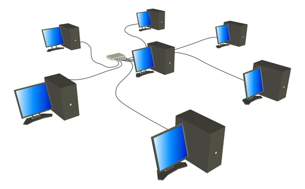 Rede de computadores — Fotografia de Stock