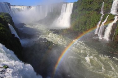 Iguazu waterfalls with rainbow clipart