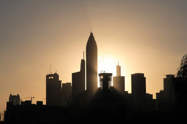 Západ slunce nad Dubaj — Stock fotografie