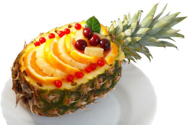 Fruit salad in Pineapple clipart