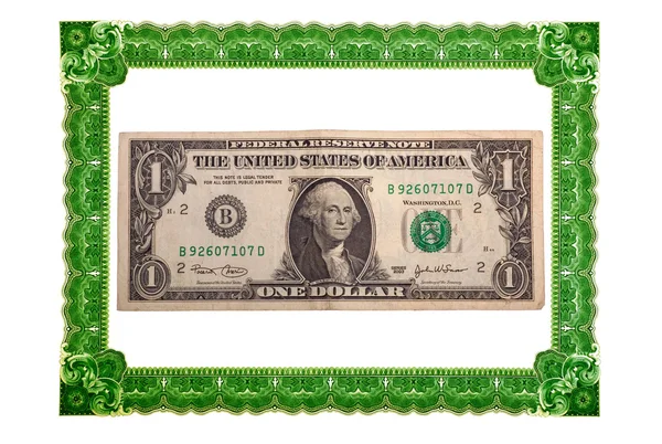 Dollar and decorative frame — Stock Photo, Image