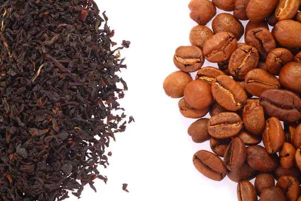 Coffee Bean and Black Tea — Stock Photo, Image