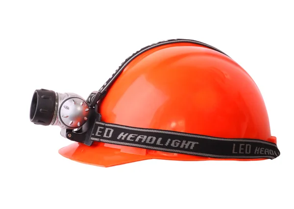 Helmet with a headlight — Stock Photo, Image