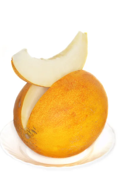 Melon på en tallrik — Stockfoto