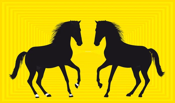 Silueta de dos caballos — Archivo Imágenes Vectoriales