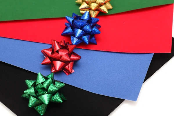 Different colors bows on different color — Stock Photo, Image