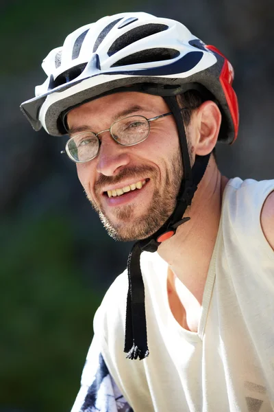 Bir bisikletçinin portresi — Stok fotoğraf