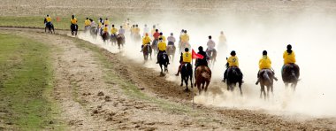 Traditional national nomad horse riding clipart