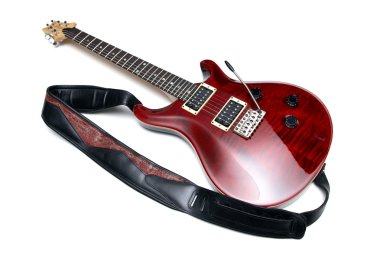 Red electric guitar clipart