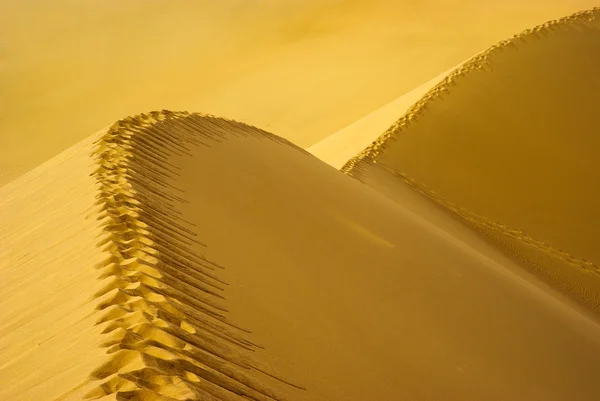 Voetafdruk pad op zand-duin — Stockfoto
