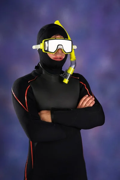 stock image Underwater diver in studio