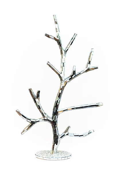 Escultura de árvore de espelho isolado — Fotografia de Stock